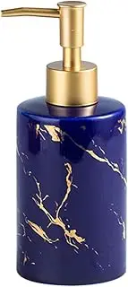 Liquid Marble Pattern Ceramic Soap Dispenser Kitchen Dish Soap Dispenser Gold Lotion Pump Bottle Bathroom Shampoo Container for Shower Gel Countertop
