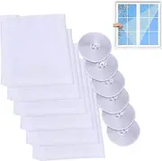 Pack of 6 Mosquito Nets for Windows, Insect Protection Window Net, Fly Screen for Windows, Insect Protection Window, Insect Protection with Velcro Tape, Can be Cut to All Window Sizes up to 130 x 150