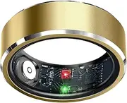 Smart Ring Health Tracker, Sleep Tracker Ring with Heart Rate, Waterproof Fitness Ring for Activity Monitoring/Steps/Distance/Calories,Air Gestures,Up to 7-Day Battery,for iOS Android (Light Gold,#11)