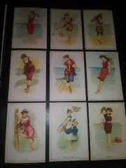 Set Of 9 Vintage Ladies cultural ocean Junk Journal Ephemera Scrapbooking