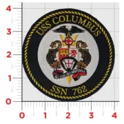 NAVY USS COLUMBUA SSN-762 EMBROIDERED PATCH HOOK & LOOP