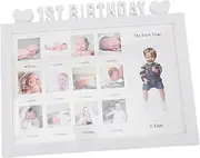 Picture Frame Baby Shower 1st Birthday Photo Frame 12 Month Growth Record White