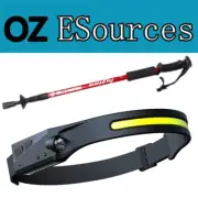 Lightweight Hiking Trekking Poles & LED Motion Sensor Waterproof COB Head Torch