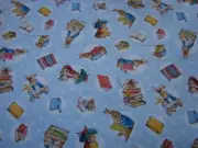 Peter Rabbit Blue Flannelette Cotton Fitted Cot Sheet Handmade