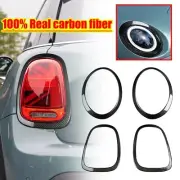 Carbon Fiber Headlight Cover Ring & Rear light Trims for MINI Cooper F55 F56 F57 (for: Mini)