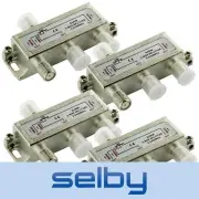 4 Pack 3-Way F-Type TV Antenna Aerial Splitter 5-2400MHz Power Pass Foxtel