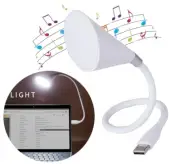 USB Soundlamp 5 LED light With Bluetooth Speaker Flexible Adjustable Goose-Neck