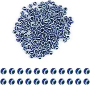 SAVITA 200pcs Blue Evil Eye Beads Eyeball Spacer Beads Handmade Resin Beads Charms for DIY Bracelets Necklace Jewelry Making (6mm/0.23inch)
