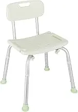 FFSPIIO Adjustable Height Bath Bench, for Seniors Disabled Bathtub Stool with Backrest Non-Slip Seat Stable Bathroom Stool Shower Chair