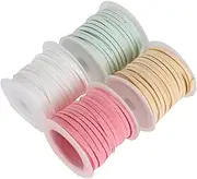 NOLITOY 4pcs 5meters DIY Artificial Suede Lace String Rope Double Sided Strap for Jewelry Making Leather Strap Banderole