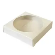 50 PACK - One Cookie Box - Gloss White - One Piece Box with Clear Window