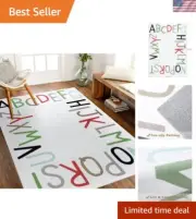 Non-Slip Alphabet Nursery Rug - Soft Crawling Play Mat for Children's Bedroom