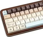 TIMSEKER 130 Keys Minimalist Cute Keycaps, PBT Keycaps Cherry Profile, 1.7mm Five Side Dye Sub Thick Key Caps Set, Retro Custom Coffee Key Caps Capybara Design for Mechanical Gaming Keyboard