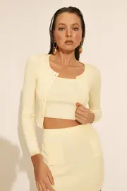 sarita knit top in canary yellow