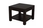 CT Amsterdam Solid Mahogany Timber Square Side Table with Shelf - Chocolate