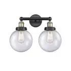 Innovations Edison Large Beacon 2Lt 16" Bath, BKB/Seedy - 616-2W-BAB-G204-8