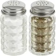 Great Credentials Retro Style Salt and Pepper Shakers with Stainless Tops Set...