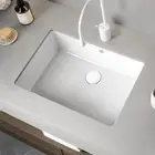 18" X 12" Undermount Bathroom Sink White Rectangular Porcelain Ceramic Vanity...