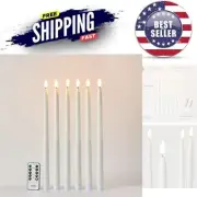 Flameless Taper Candles Set of 6 Battery Operated Remote Dimmer & Timer