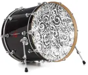 Vinyl Skin Decal Wrap fits 22" Bass Kick Drum - Folder Doodles White