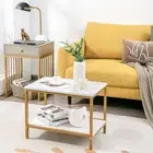 Costway 2-Piece Nesting Coffee Table Set with Drawer and Shelf