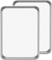 Umite Chef Baking Sheet Cookie Sheet Set of 2, Stainless Steel Baking Pans Tray Professional 16 x 12 x 1 inch, Non Toxic & Healthy, Mirror Finish & Rust Free, Easy Clean & Dishwasher Safe