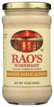 Roasted Garlic Alfredo Sauce 15 Ounce Pack of 6 Contains Egg Milk