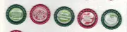 CLEARANCE! BRIGHT CHRISTMAS #502 (5) RED & GRN Flat Bottle Cap Accents