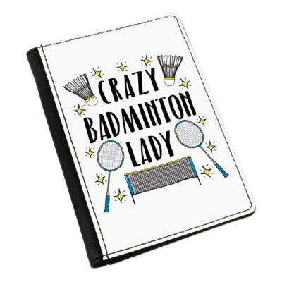 Crazy Badminton Lady Stars Passport Holder Cover Case Wallet Funny Sport