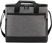 Large Capacity Lunch Bag Outdoor Portable Oxford Cloth Picnic Bag Large Cooler Bag Insulated Lunch Box for Picnic Camping Beach Car Outdoor Travel Activities(Grey)