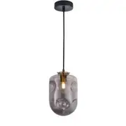CLA Fossette Oblong Smoked Mirror Glass Pendant Light