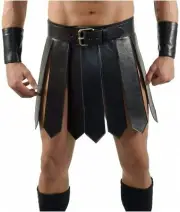 Genuine Leather Gladiator KILTS For Men Costumes Scottish Kilts