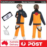 Kids Uzumaki Naruto Costume Headband Necklace Anime Naruto Shippuden Cosplay