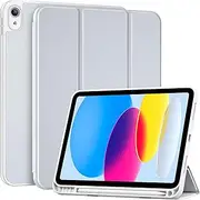 ProCase for iPad (A16) 11th Generation 11 Inch 2025/ iPad 10th Generation 10.9 Inch 2022 Case with Pencil Holder, Hybrid Cover with Soft TPU Back, Supports Touch ID, Auto Wake/Sleep -Silver