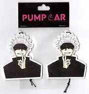 PumpCar 2 pieces Gojo double-sided hanging Japanese anime cherry-scented car air freshener Cool anime hanging for rearview mirror Car Interior Accessories Gifts