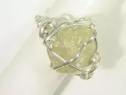 BUTW Hammered Sterling Silver Wire Wrapped Green Apatite Ring (Size 7) 9932D TLE