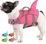 Doglay Dog Life Jacket, Shark Life Vest for Swimming, High Visibility & High Flotation Dog Swimming Vest with Rescue Handle, Adjustable Puppy Lifesaver for Small Medium Large Dogs