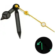 Black Painted Matte Trim Yellow Lume Second Hand Watch Hands for NH35/36 Models