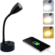 12V RV Reading Light LED Bedside Light Spotlight with 5V/2A USB Charging Port 3 CCT Touch Dimmable Flexible Gooseneck Wall Lamp for Boat, Motorhome, Camper Caravan Van Interior Lighting (Black)