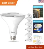 Warm White 6-Pack Waterproof Dimmable LED Flood Lights, 100W Equivalent, Par38