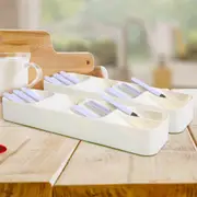 Traderight 2x Cutlery Organiser Drying Tray Kitchen Drawer Organizer Spoon Divider Box