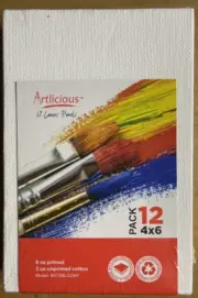 Canvases for Painting - Pack of 12, 4 x 6 Inch Blank White Canvas Boards