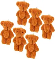KICHOUSE 6Pcs Mini Bear Plush Doll Keychain Charms Cute Soft Animal Pendant for Handbags Backpacks Home Decor Adorable Bears for and Decoration