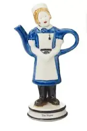 British Nurse RN 2 Cup Semi Porcelain Teapot Made in UK Decorative Collectible
