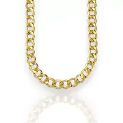 Curb Cuban Link Chain Necklace 14K Yellow Gold - Hollow