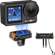 UOEPOWA Action 5 Pro Magnetic Adapter Mount for DJI Osmo Action 5 Pro/4/3, Lightweight & Durable Quick Release Adapter with Anti-Drop Lanyard