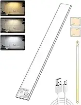 Youker Under Cabinet Lighting 140 LEDs Motion Sensor Light 3 Color Dimmable USB Rechargeable Night Light LED Closet Light for Stars Wardrobe Hallway Kitchen Camping