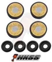 4 Black Custom License Plate Frame Tag Screw Cap Covers - 45 AUTO BULLET IF6