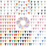 For Birthday and Baby Shower Party Decor with Multicolor Bunting Banner