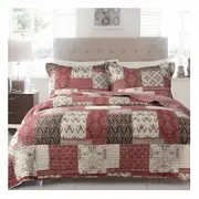 French Country Patchwork Bed Quilt Aberdeen Queen 230x230cm